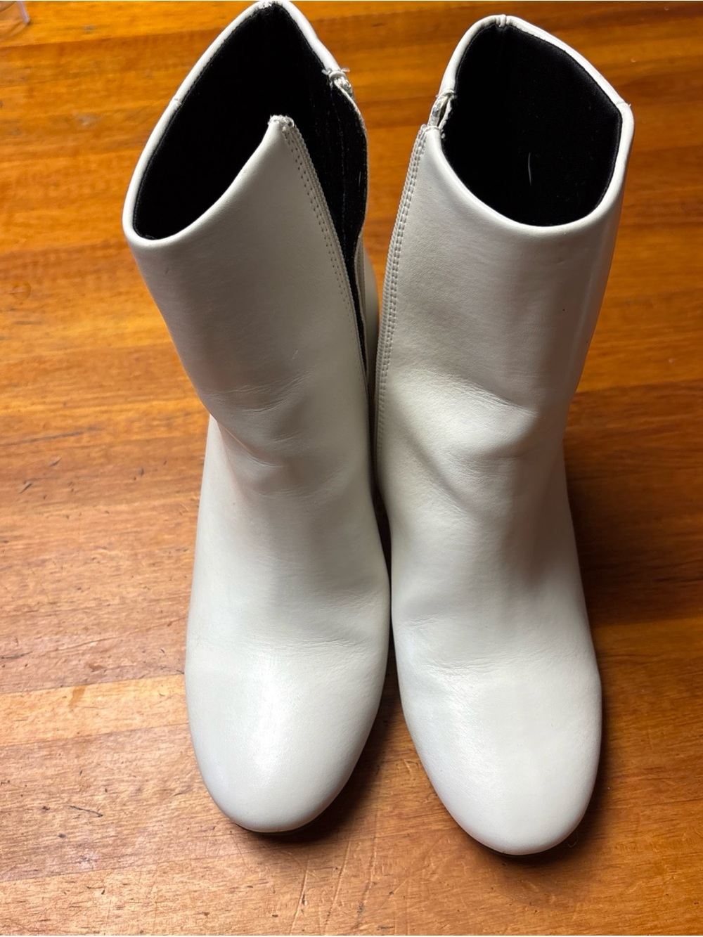 Altar'd State White Leather Ankle Boots